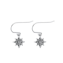 Load image into Gallery viewer, Sterling Silver Oxidized Star Earrings