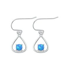Load image into Gallery viewer, Sterling Silver Oxidized Blue Lab Opal Earrings-15.2mm