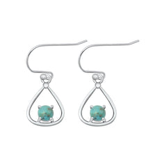 Load image into Gallery viewer, Sterling Silver Oxidized Genuine Turquoise Earrings-15.2mm