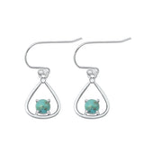 Sterling Silver Oxidized Genuine Turquoise Earrings-15.2mm