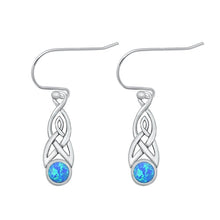 Load image into Gallery viewer, Sterling Silver Oxidized Blue Lab Opal Earrings-23.8mm