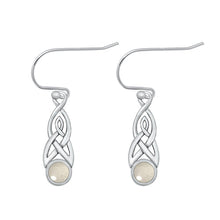 Load image into Gallery viewer, Sterling Silver Oxidized Genuine Moonstone Earrings-23.8mm