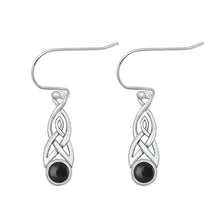 Load image into Gallery viewer, Sterling Silver Oxidized Black Agate Earrings-23.8mm