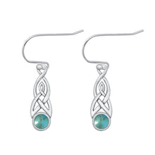 Load image into Gallery viewer, Sterling Silver Oxidized Genuine Turquoise Earrings-23.8mm