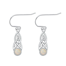Load image into Gallery viewer, Sterling Silver Oxidized White Lab Opal Earrings-23.8mm