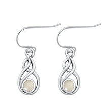 Load image into Gallery viewer, Sterling Silver Oxidized Genuine Moonstone Earrings-21.5mm