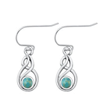 Load image into Gallery viewer, Sterling Silver Oxidized Genuine Turquoise Earrings-21.5mm