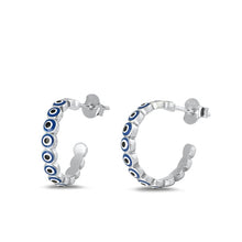 Load image into Gallery viewer, Sterling Silver Polished Evil Eye Earrings