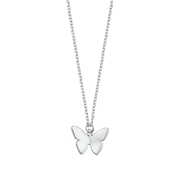 Sterling Silver Rhodium Plated Butterfly Necklace