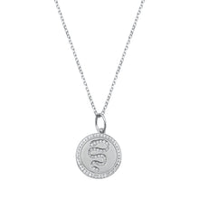 Load image into Gallery viewer, Sterling Silver Rhodium Plated Clear CZ Snake Necklace