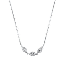 Load image into Gallery viewer, Sterling Silver Rhodium Plated Clear CZ Evil Eye Necklace-4.2mm