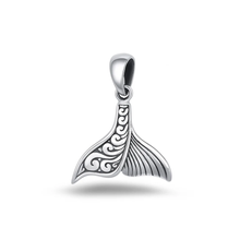 Load image into Gallery viewer, Sterling Silver Oxidized Whale Tail Pendant