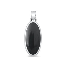 Load image into Gallery viewer, Sterling Silver Oxidized Black Agate Pendant