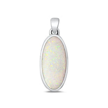 Load image into Gallery viewer, Sterling Silver Oxidized White Lab Opal Pendant