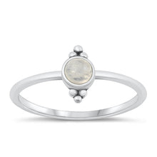 Load image into Gallery viewer, Sterling Silver Round Moonstone Ring