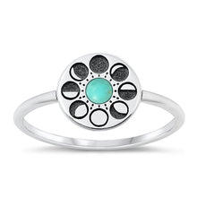 Load image into Gallery viewer, Sterling Silver Oxidized Genuine Turquoise Moon Phases Ring
