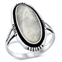 Load image into Gallery viewer, Sterling Silver Oxidized Moonstone Ring