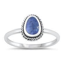 Load image into Gallery viewer, Sterling Silver Oxidized Blue Lapis Ring