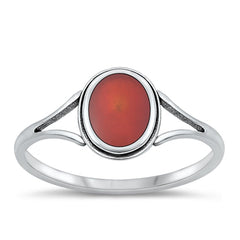 Sterling Silver Oxidized Red Agate Ring