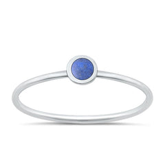 Sterling Silver Polished Blue Lapis Ring