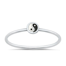 Load image into Gallery viewer, Sterling Silver Polished Mini Round Yin Yang Ring