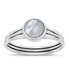 Load image into Gallery viewer, Sterling Silver Oxidized Moonstone Ring-8mm