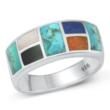 Load image into Gallery viewer, Sterling Silver Polished Multi-Stone Ring