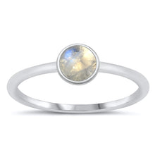 Load image into Gallery viewer, Sterling Silver Rhodium Plated Moonstone Ring