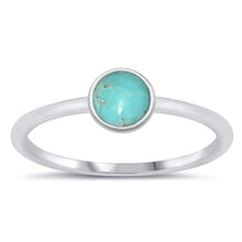 Load image into Gallery viewer, Sterling Silver Rhodium Plated Genuine Turquoise Ring