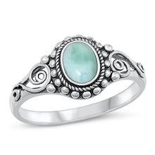 Load image into Gallery viewer, Sterling Silver Oxidized Genuine Larimar Ring