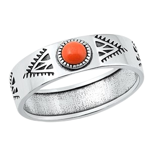Sterling Silver Oxidized Red Carnelian Ring