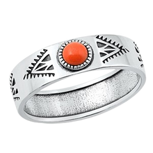Load image into Gallery viewer, Sterling Silver Oxidized Red Carnelian Ring