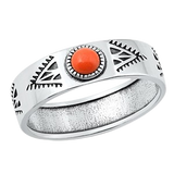 Sterling Silver Oxidized Red Carnelian Ring