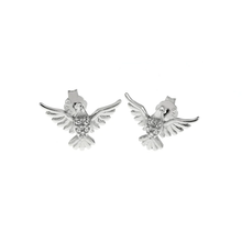 Load image into Gallery viewer, Sterling Silver Cubic Zirconia Eagle Stud Earrings