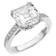 Load image into Gallery viewer, Sterling Silver Princess Cut Clear CZ Engagement Ring