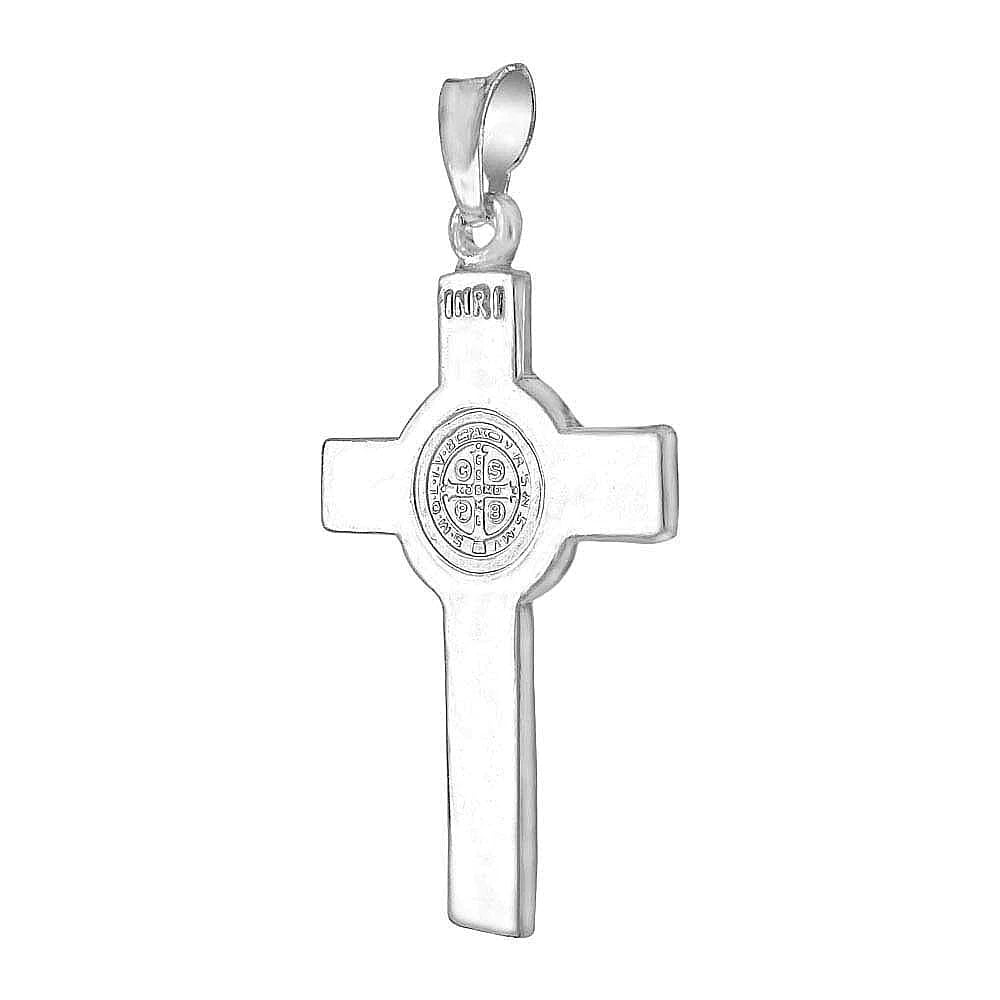 Sterling Silver Double Sided San Benito Cross Pendant-21 MM