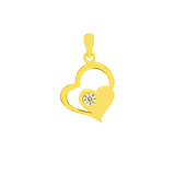 Sterling Silver Gold Plated Double Heart CZ Charm Pendant