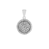 Sterling Silver Round Disc CZ Pendant