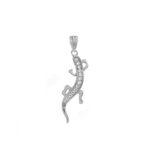 Load image into Gallery viewer, Sterling Silver Lizard CZ Pendant