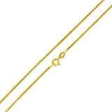 Italian Sterling Silver Gold Plated Round Box DC Chain