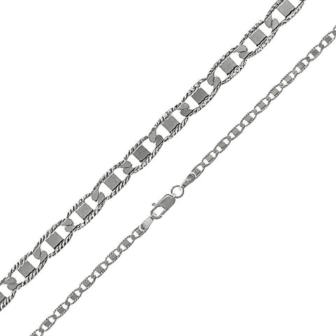 Italian Sterling Silver Diamond Cut Valentin Chain 060-2.6mm with Lobster Clasp