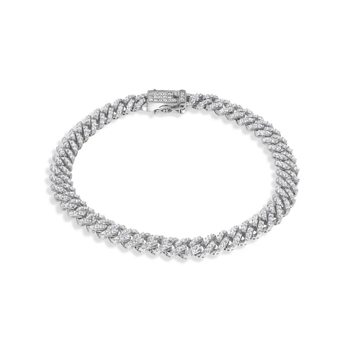 sterling-silver-rhodium-plated-6.6mm-CZ-encrusted-monaco-bracelet, Approximately 13.6 grams