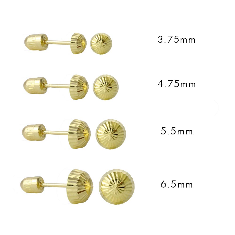 14k Yellow Gold 14k Gold Ball Screw Back Earrings Tiny Trinity