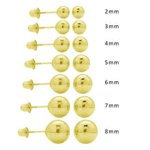 Load image into Gallery viewer, 14k Yellow Gold Screw Back Ball Stud Earrings