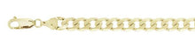Load image into Gallery viewer, Sterling Silver Yellow Gold Plated Flat Curb 180-7mm Chain with Lobster Clasp