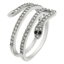 Load image into Gallery viewer, Sterling Silver Micro Pave Setting Snake Ring