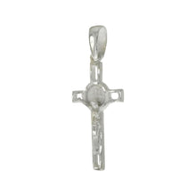 Load image into Gallery viewer, Sterling Silver Saint Benedict Crucifix D/C Cross Pendant
