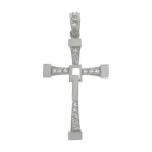 Load image into Gallery viewer, Sterling Silver .925 Cubic Zirconia Moveable Cross Pendant
