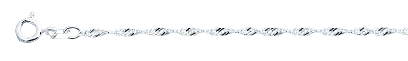 Italian Solid Sterling Silver Singapore Chain 025 - 1.3mm Elegant Nickel Free Necklace with Spring Ring Clasp Closure