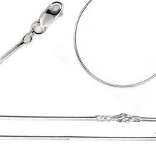 Load image into Gallery viewer, Sterling Silver Italian SolidRound Omega Chain 120 - 1.2mm Luxurious Nickel Free Necklace with Lobster Claw Clasp Closure